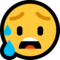 Disappointed but Relieved Face emoji on Microsoft
